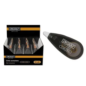 Ingraf Cinta Correctora 5mm x 8m Cuerpo Transparente Ergonomía Mejorada