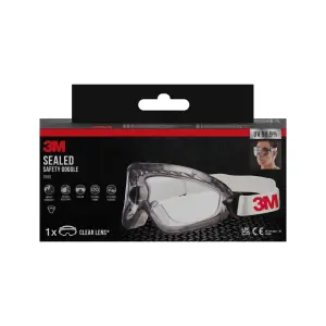 3M Gafas de Seguridad Incoloras Antivaho Antirrayaduras Sellado Facial UV Transparente