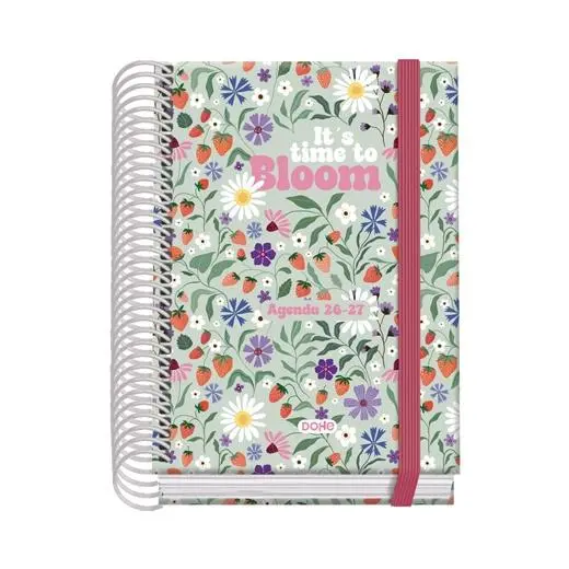 Dohe Agenda Escolar Prime A6 Espiral Dp Cartón Forrado Mod. Bloom 2026-2027