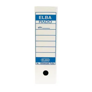 Elba Caja de Archivo Definitivo Folio Prolongado Resistente Color Blanco y Azul