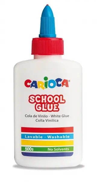 Carioca Cola Blanca 500gr con Dispensador - Apta para Papel y Cartón - Transparente al Secarse - Sin Disolventes