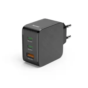 Hama Cargador de Pared 65W con 2x USB-C y USB-A Power Delivery Qualcomm Negro