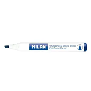 Milan Rotuladores para Pizarra Blanca Punta Biselada 1-4 mm Tinta a Base de Alcohol Color Azul