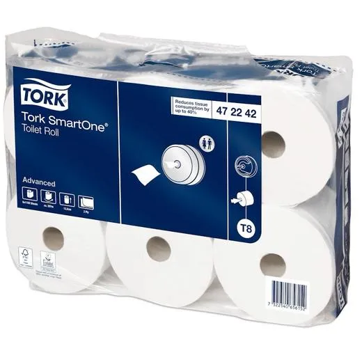 Tork Smartone Maxi Papel Higiénico 2 Capas Rollo 207M Blanco Pack -6U-