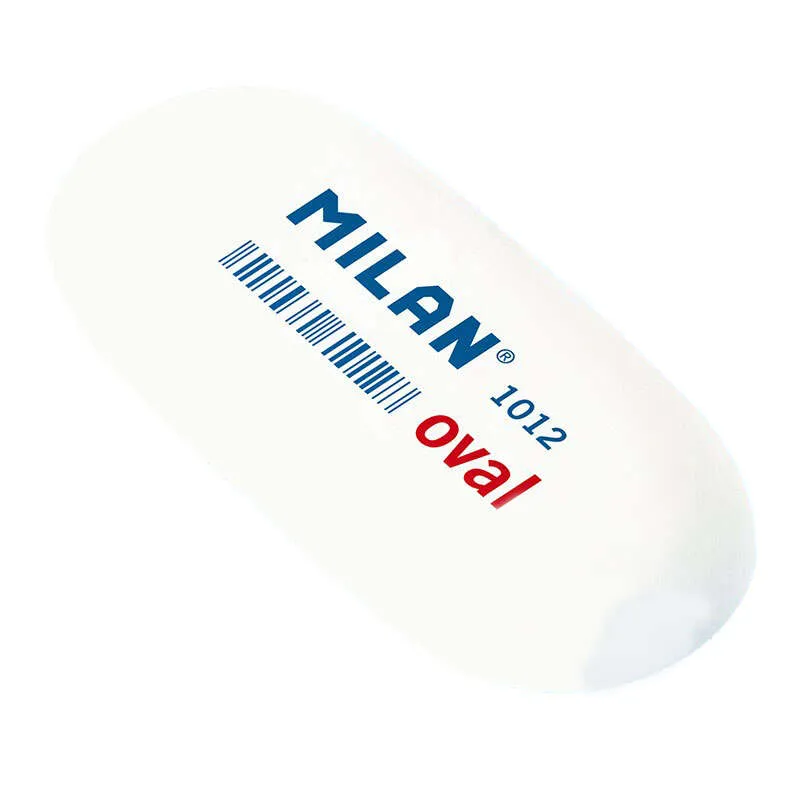 Milan Goma 1012 Oval Miga De Pan 6,2X2,8X1,2 Cm Blanco - Caja 12 Unidades