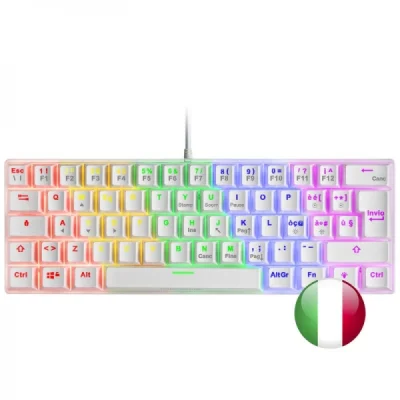 Mars Gaming MK60 Teclado Mecánico 60% RGB Multiplataforma Italiano Blanco