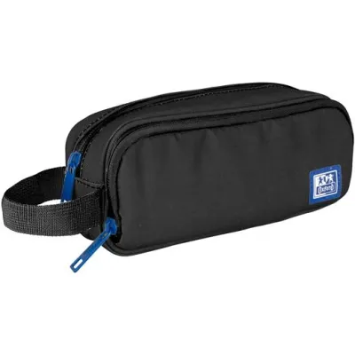 Oxford Estuche Portatodo B-Smart con 3 Compartimentos y Asa Lateral en Material Reciclado Negro