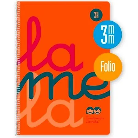 Lamela Cuaderno Espiral 80H Folio 90Gr Naranja Fluorescente