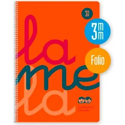Lamela Cuaderno Espiral 80H Folio 90gr Naranja Fluorescente