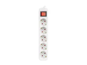 Lanberg Base Múltiple 3m 5 Salidas AC Interior Blanca PS1-05F-0300-W