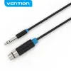 Vention Cable de Audio Jack 6.5mm a XLR Estéreo PVC Negro Alta Calidad de Sonido