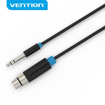 Vention Cable de Audio Jack 6.5mm a XLR Estéreo PVC Negro Alta Calidad de Sonido