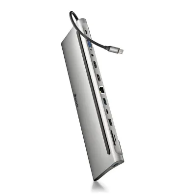 NGS Adaptador Multipuerto USB-C 12 en 1 - HDMI, SD/TF, LAN, PD 60W, 3xUSB 3.0