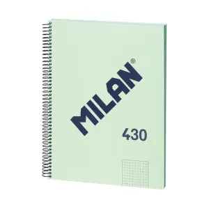 Milan Cuaderno A4 80H Papel 95g Cuadriculado 5x5mm Tapa Dura Verde