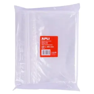 Apli Bolsas Autocierre 250X350mm LDPE Transparentes Pack 100 Unidades