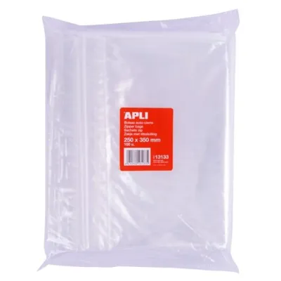 Apli Bolsas Autocierre 250X350Mm Ldpe Transparente Pack 100 Ud