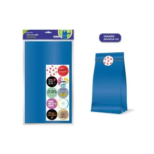 Bismark Pack de 10 Sobres Papel Kraft 50g con 10 Pegatinas Cierre 24x42x6cm Azul