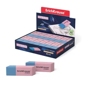 ErichKrause Borrador Doble Cara Hipoalergénico Rosado y Azul