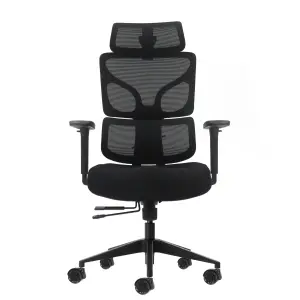 Oqonos Cherg 010 Silla de Oficina Ergonomica con Reposacabezas Ajustable y Malla Elastica