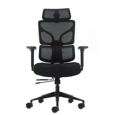 Oqonos Cherg 010 Silla de Oficina Ergonomica con Reposacabezas Ajustable y Malla Elastica