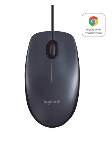 Logitech B100 Ratón USB 800dpi - Uso Ambidiestro - Cable 1.80m