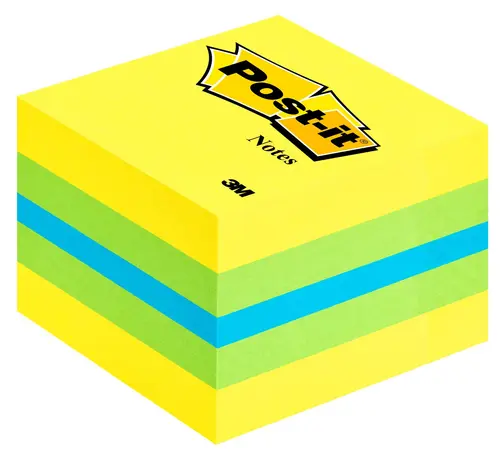Post-It Mininotas Adhesivas Colores 51X51Mm 400 Hojas/Block Colores  Limon. Verde, Azul Y Amarillo