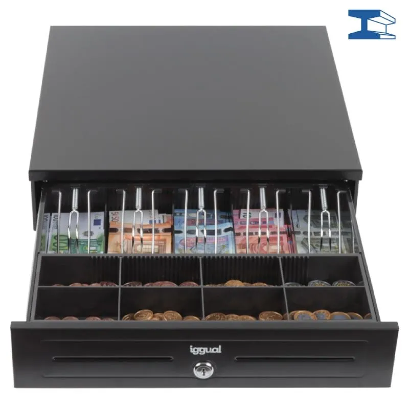 Iggual Cajón Portamonedas Iron-Hd 41Cm 5+8 Negro