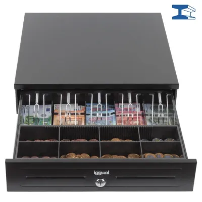 iggual Cajón Portamonedas IRON-HD 41cm 5+8 Negro