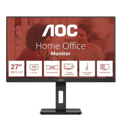 AOC Monitor 24" LED IPS Full HD 1080p 75Hz, 4ms, Altura Ajustable, VESA 100x100