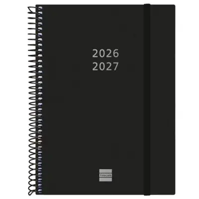 FINOCAM AGENDA ESPIRAL 18M E10-155X212MM 2DP TAPAS PP NEGRO 2026-2027