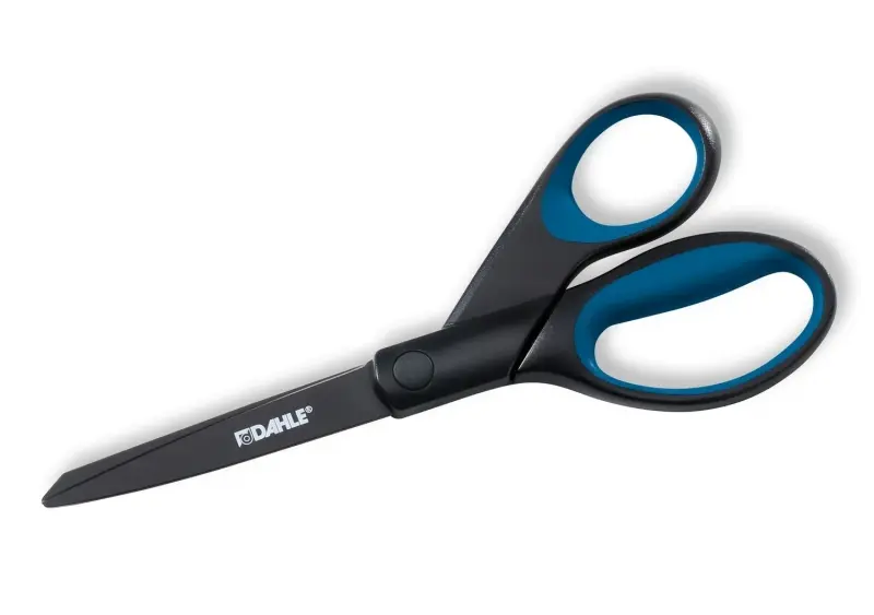 Dahle 54308 Office Titanium Tijeras De Acero Templado 20Cm - Recubiertas De Titanio - Revestimiento Antiadherente - Mangos Revestidos De Goma