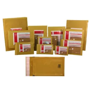 Bismark Bolsa Acolchada Kraft Nº11 100x165mm con Laminas de Burbuja y Cierre Autoadhesivo