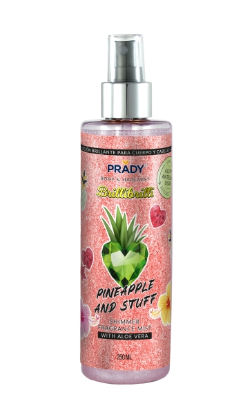 Prady Brilli Brilli Body & Hair Mist Pineapple And Stuff - Frasco De 250 Ml - Spray Pulverizador