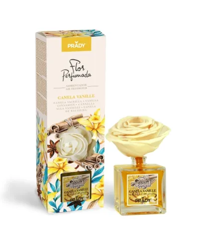 Prady Ambientador Flor Perfumada Canela Vanille 90ml Frasco de Cristal