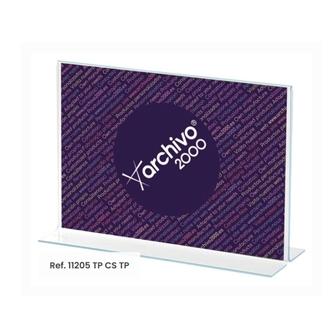 Archivo 2000 Expositor Sobremesa En Forma De T Din A5 Horizontal 75X210X155 Mm Cristal Transparente