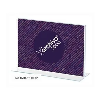 Archivo 2000 Expositor Sobremesa En Forma De T Din A5 Horizontal 75X210X155 Mm Cristal Transparente