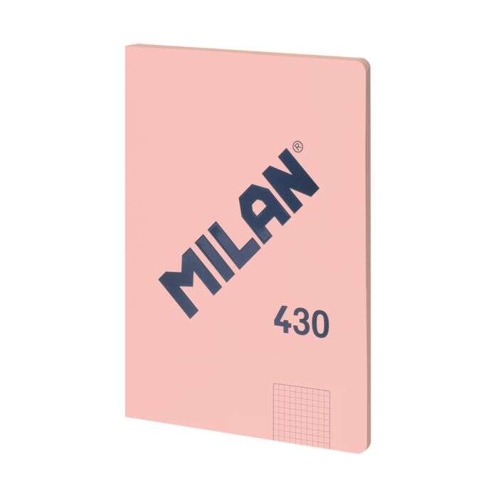 Milan Serie 1918 Libreta Encolada Formato A4 Cuadricula 5X5Mm - 48 Hojas De 95 Gr/M2 - Microperforado - Tapa Blanda - Color Rosa