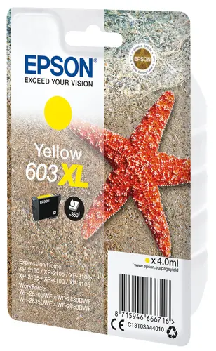 Epson Tinta Amarillo 603 XL para XP-2100, 3100, 4100 / WF-2830DWF, 2850DWF