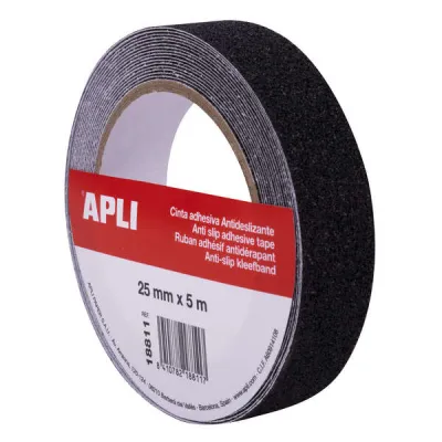 Apli Cinta Antideslizante 25mm x 5m - Resistente al Agua y al Desgaste