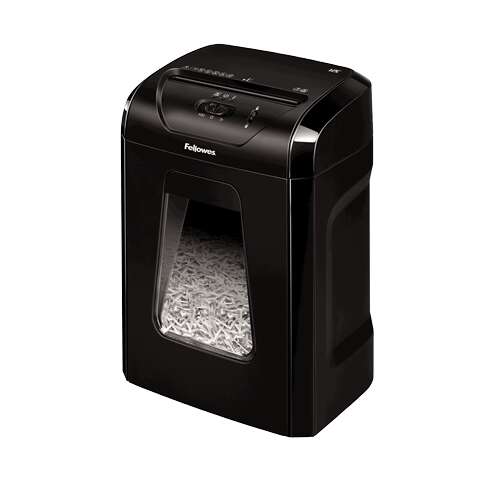 Fellowes 12C Destructora De Papel Manual Corte En Particulas P-4 - Destruye Hasta 12 Hojas - Capacidad De La Papelera 19L - Destruye Grapas Y Tarjetas - Color Negro