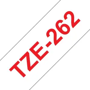 Brother TZe262 Cinta Laminada Etiquetas Rojo sobre Blanco 36mm x 8m