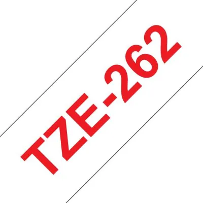 Brother TZe262 Cinta Laminada Etiquetas Rojo sobre Blanco 36mm x 8m