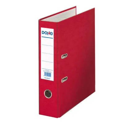 Dohe Archivador de Palanca Folio 70mm con Ollao, Rado y Tarjetero - Rojo