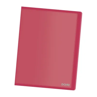 Dohe Carpeta A4 con 20 Fundas Transparentes Soldadas 80mic Tapa Flexible Roja