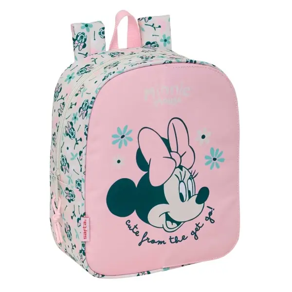 Safta Mochila Guardería Minnie Mouse Minty Adaptable a Carro Rosa Pastel 6L 220x100x270mm