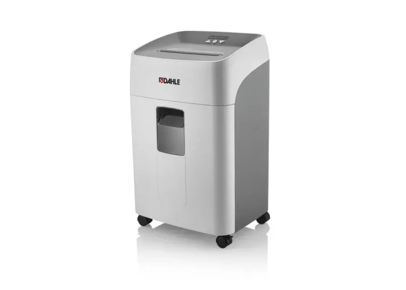 Dahle Deskside 504P Destructora De Papel Manual Microcorte P-5 - Destruye Hasta 15 Hojas - Capacidad De La Papelera 40L - Ruedas Giratorias - Color Gris