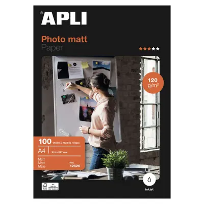 Apli Papel Fotográfico Mate A4 120g 100 Hojas