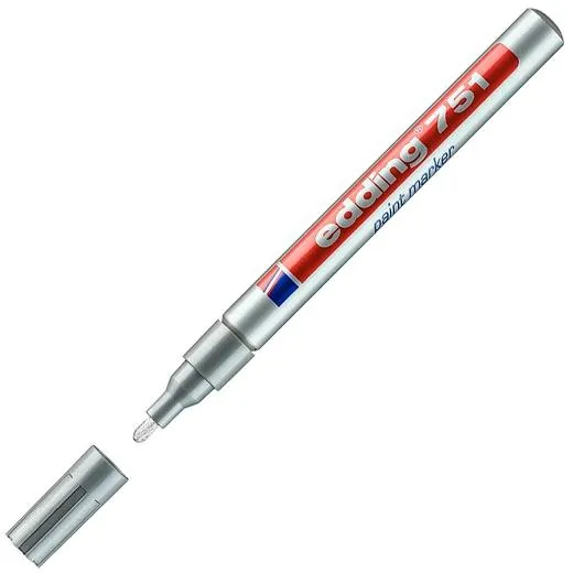 Edding Marcador Permanente Tinta Opaca 751 Plata