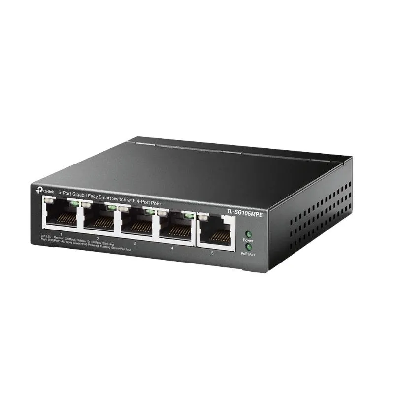 TP-LINK SG105MPE Switch Semigestión POE+ 5 Puertos Gigabit 120W Metálico