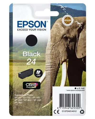 Epson T2421 (24) Negro Cartucho De Tinta Original - C13T24214012